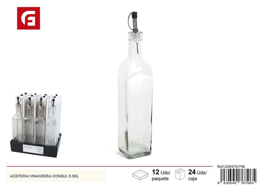 [200976796] Aceitera/vinagrera de cristal Consul 0.50L - Accesorios de cocina para aceites y vinagres