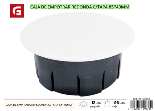 [170159030] Caja de empotrar redonda con tapa 85*40 mm