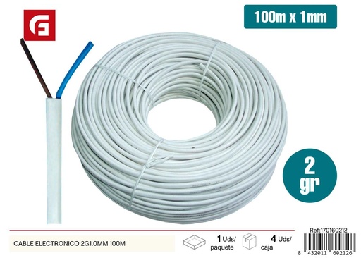 [170160212] Cable H03VVH2-F 2 x 1 mm 100 m negro - Suministros eléctricos