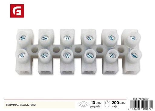 [171018167] Terminal block PA12 6 filas 12 puertos - Suministros eléctricos