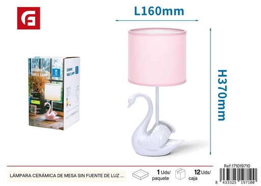 [171019710] Lámpara de cerámica de mesa sin fuente de luz E14 Max.40W - Iluminación
