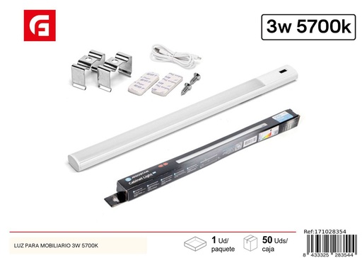 [171028354] Lámpara LED USB para armarios 3W 5700K - Iluminación y accesorios