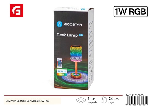 [171030685] Lámpara de mesa de ambiente 1W RGB - Iluminación