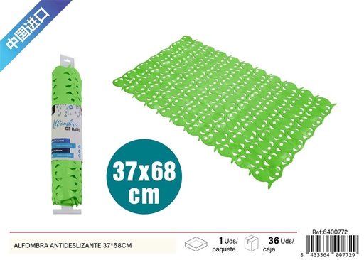 [6400772] Alfombra antideslizante verde pasto 37x68 cm - Accesorios de baño