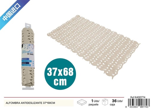 [6400774] Alfombra antideslizante beige 37x68 cm - Accesorios de baño