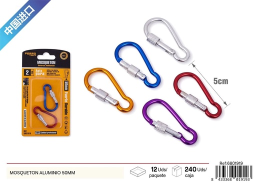 [6801919] Mosquetón de aluminio (50 mm) - Accesorios de ferretería