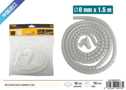 [6802973] Recoge cables blanco 8mm x 1.5m - Accesorios de ferretería