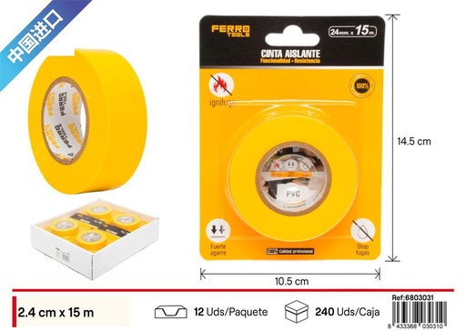 [6803031] Cinta aislante antiflama 24MM*15M - Ferretería
