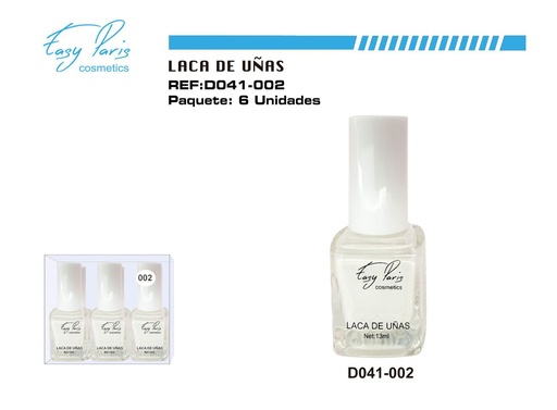 [D041-002] Laca de uñas blanca fácil 6 pz - Artículos de manicura