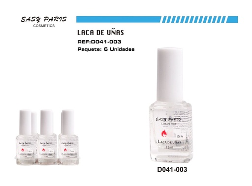 [D041-003] Laca de uñas incolora 6 pz - Productos de belleza y uñas