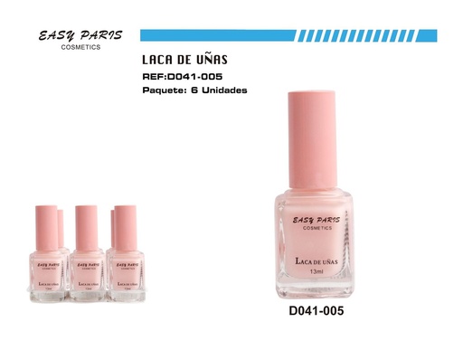 [D041-005] Laca de uñas rosa suave 6 pz - Cosméticos para belleza