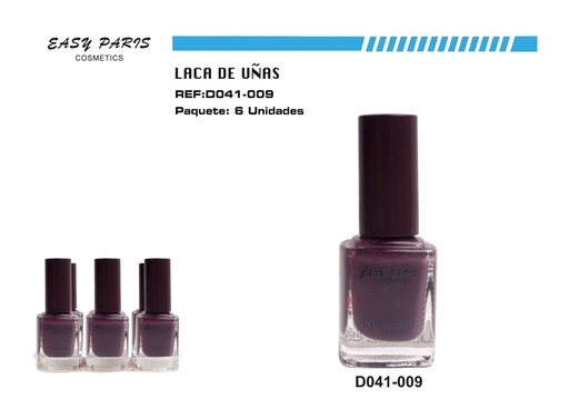[D041-009] Laca de uñas berenjena oscura 6 pz - Cosméticos para manicura