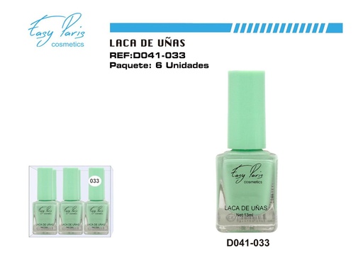 [D041-033] Laca de uñas verde pastel 6 pz - Productos para manicura