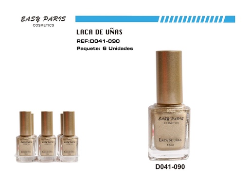 [D041-090] Laca de uñas bronce easy Paris 6 pz - Cosméticos para belleza