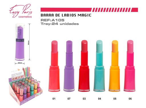 [A105-01] Barras de labios 24H mágico 24/U - Labios de larga duración