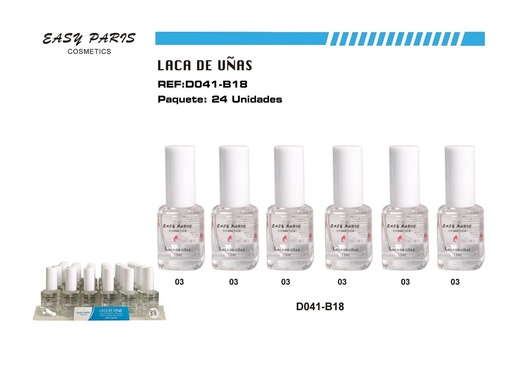 [D041-B18] Laca de uñas easy Paris 24 pz - Cosméticos para belleza