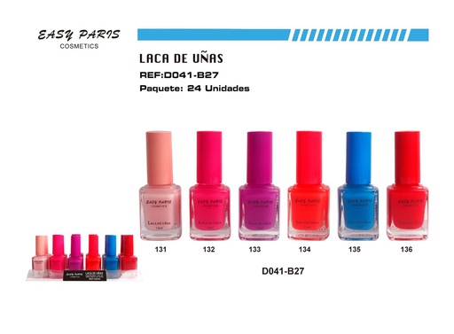 [D041-B27] Laca de uñas easy Paris 24 pz - Productos de belleza