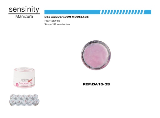 [DA15-03] Gel UV&LED escultor 15ml rosa clara - Productos de uñas