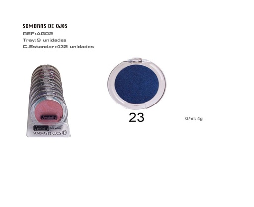 [AG02-23] Sombra de ojos azul marino 9 pz - Cosméticos para ojos