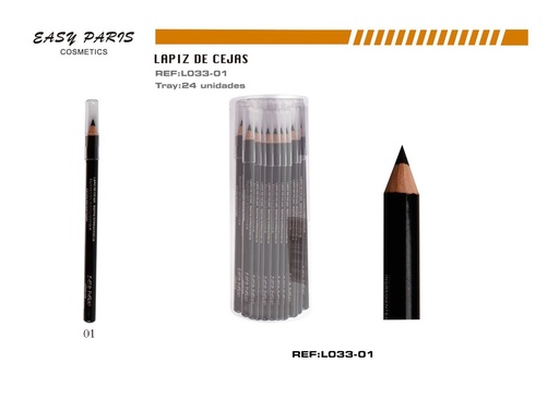 [L033-01] Lápiz de cejas negro mina dura 24 unidades - Productos de maquillaje