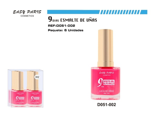 [D051-002] Laca de Uñas 9 Días 6/u 144/u - Esmaltes de uñas
