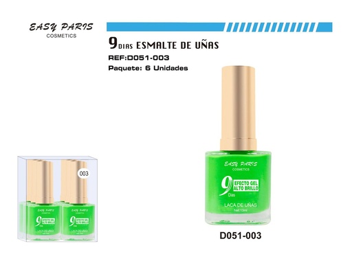 [D051-003] Laca de Uñas 9 Días 6/u 144/u - Esmaltes de uñas