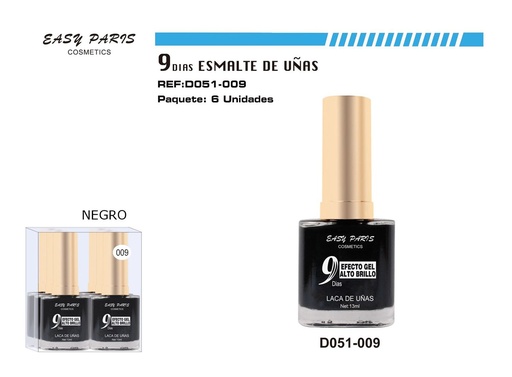 [D051-009] Laca de Uñas 9 Días NGR 6/u 144/u - Esmaltes de uñas