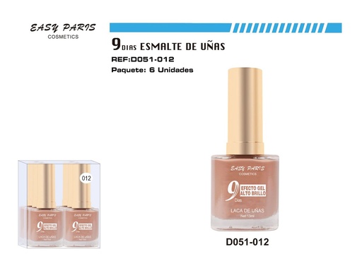 [D051-012] Laca de Uñas 9 Días 6/u 144/u - Esmaltes de uñas