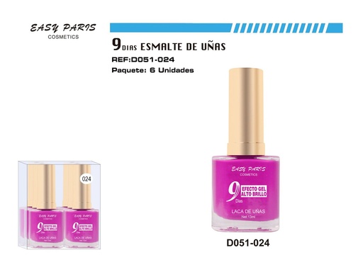 [D051-024] Laca de Uñas 9 Días 6/u 144/u - Esmaltes de uñas