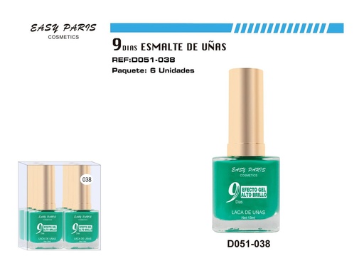 [D051-038] Laca de Uñas 9 Días 6/u 144/u - Esmaltes de uñas