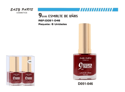 [D051-046] Laca de Uñas 9 Días 6/u 144/u - Esmaltes de uñas