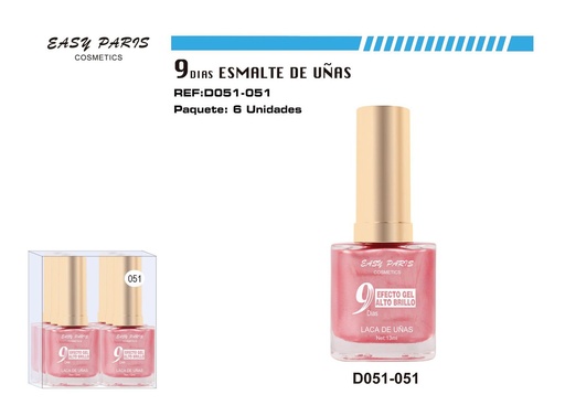 [D051-051] Laca de Uñas 9 Días 6/u 144/u - Esmaltes de uñas