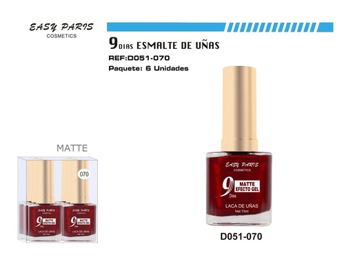 [D051-070] Laca de Uñas 9 Días 6/u 144/u - Esmaltes de uñas