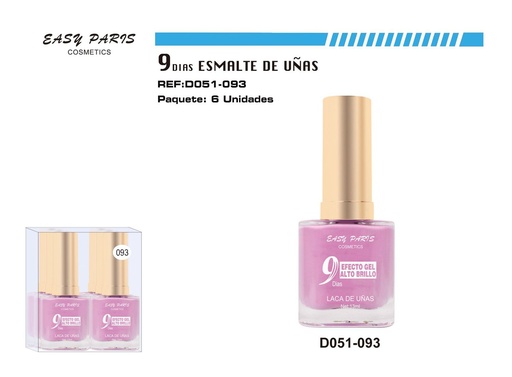 [D051-093] Laca de Uñas 9 Días 6/u 144/u - Esmaltes de uñas