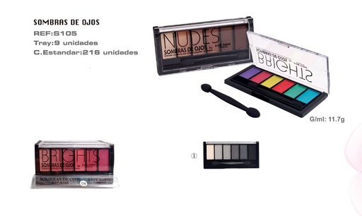 [S105-01] Sombra de ojos 9 unidades - Productos de belleza