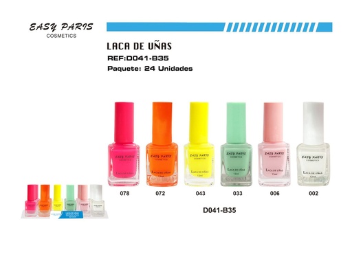 [D041-B35] Laca de Uñas 24/U Bandeja - Esmaltes en presentación de bandeja