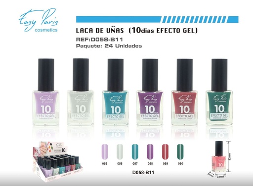[D058-B11] Laca de uñas alto brillo 10D 24/U - Productos de belleza