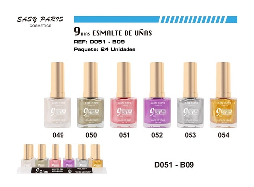 [D051-B09] Laca de Uñas 9 Días 24/u - Esmaltes de uñas