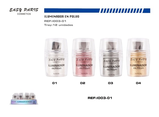 [I003-01] Iluminador en polvo 12u - Productos de maquillaje