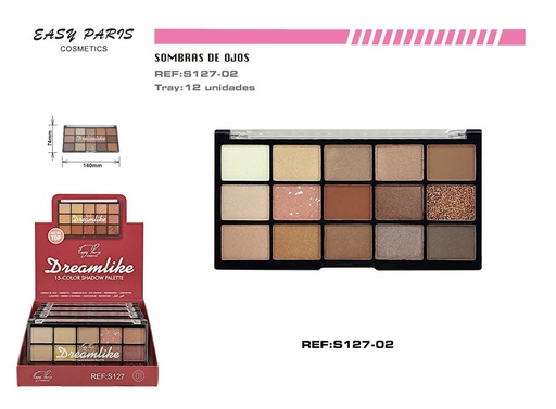 [S127-02] Paleta de sombras de ojos 15 colores 12 unidades - Maquillaje y cosméticos