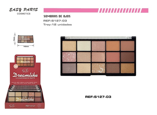 [S127-03] Paleta de sombras de ojos 15 colores 12 unidades - Maquillaje y cosméticos