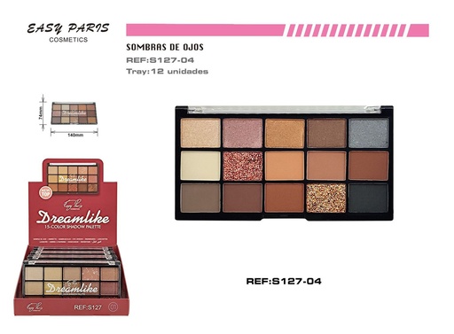 [S127-04] Paleta de sombras de ojos 15 colores 12 unidades - Maquillaje y cosméticos