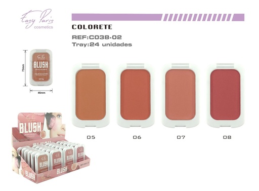 [C038-02] Colorete 24/U - Artículos de maquillaje y cosméticos