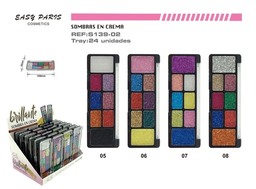 [S139-02] Sombras de ojos en crema 8 colores 24 unidades - Productos de maquillaje