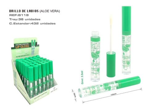 [B118-01] Lápiz de labios hidratante aloe vera 36 unidades - Cosméticos