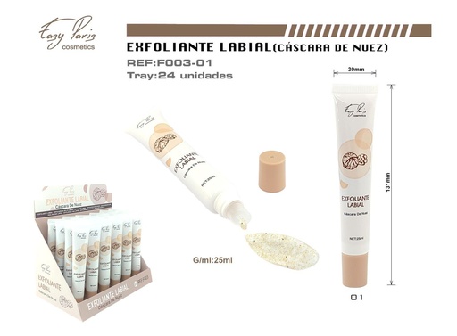 [F003-01] Exfoliante labial con cáscara de nuez 24u - Productos de cuidado personal