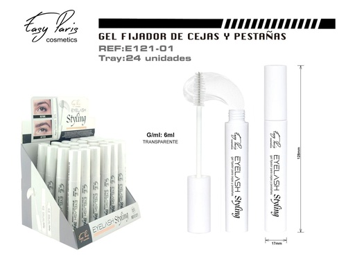 [E121-01] Máscara gel fijador pestañas/cejas 24 unidades - Cosméticos