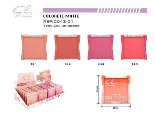 [C043-01] Colorete mate 24 unidades - Cosméticos y maquillaje