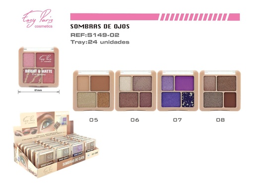 [S149-02] Sombra de ojos bright mate 24 unidades - Cosméticos