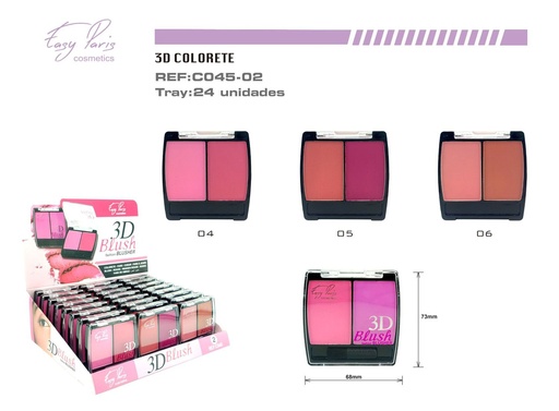 [C045-02] Colorete 3D doble 24 unidades - Cosméticos